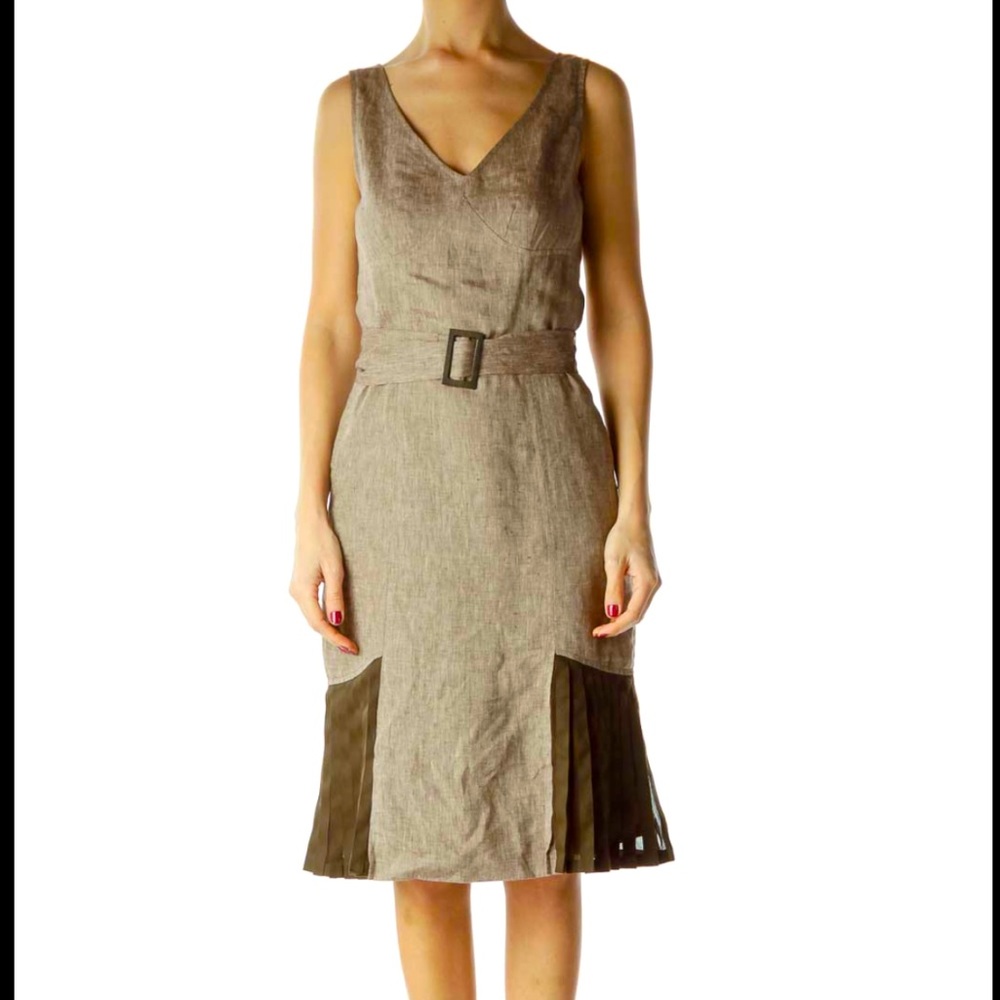 ANTONIO MELANI Empire Waist Linen Dress